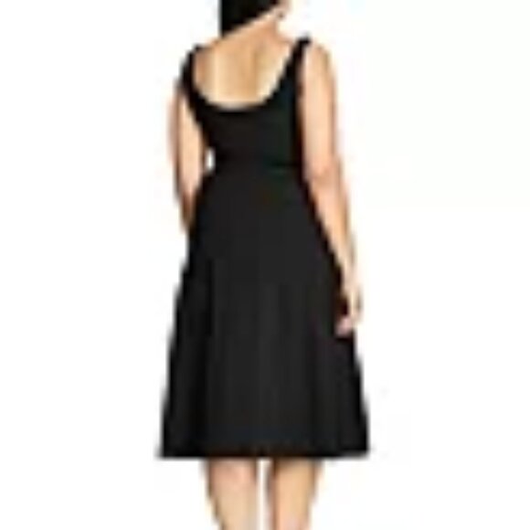 CITY CHIC Classic Longline Scoop Neck Midi Dress in Black Size 2X 24-26W - Picture 3 of 7